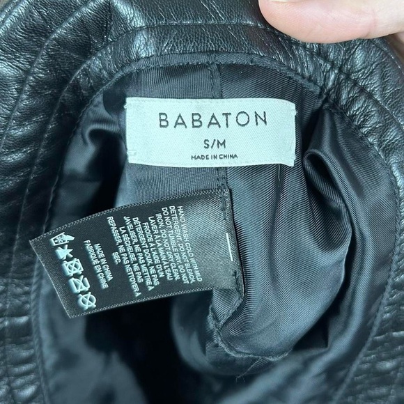 Babaton Artitzia Black Faux Vegan Leather Sandra Bucket Hat - Picture 3 of 5